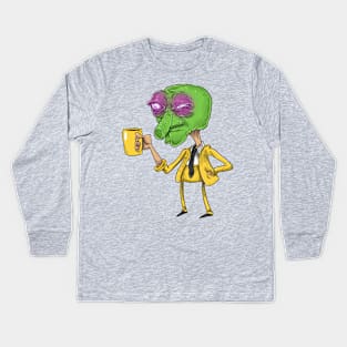 the mask before coffee Kids Long Sleeve T-Shirt